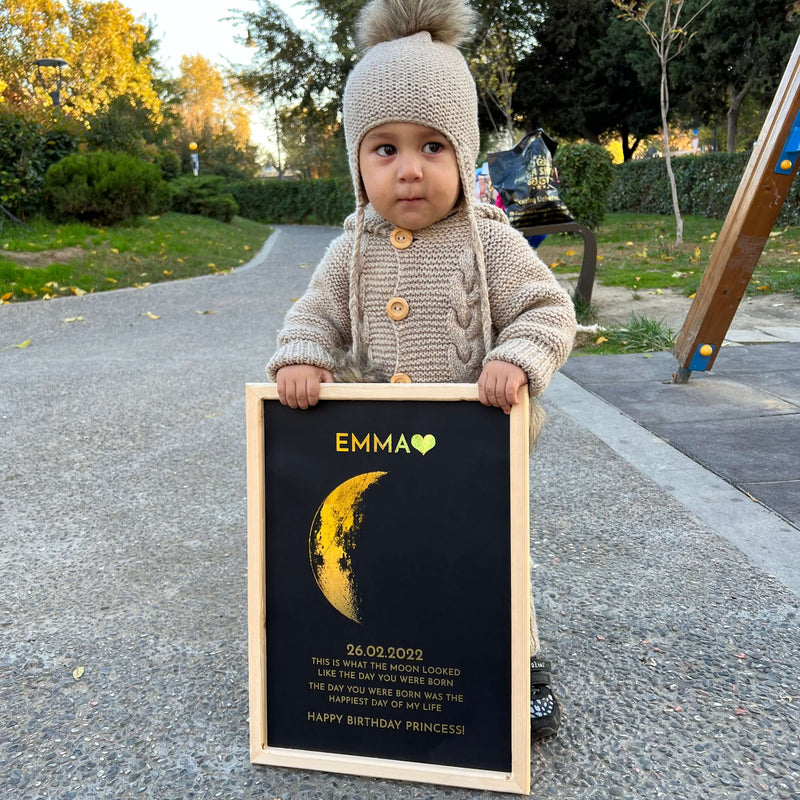 Custom Art Frame/ REAL MOON PHASE - For Memory Gift