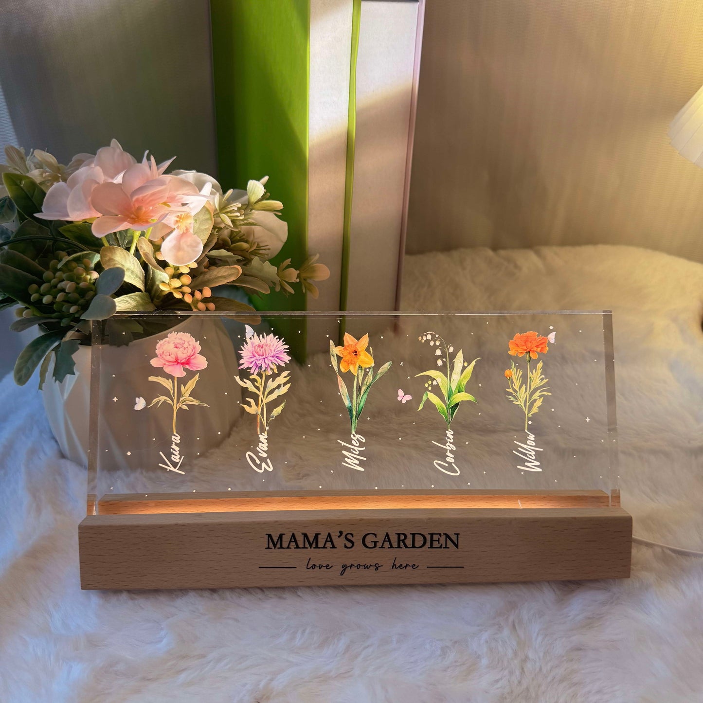 50%OFF✨Love Grows Here-Personalized Birth Month Flower LED Light