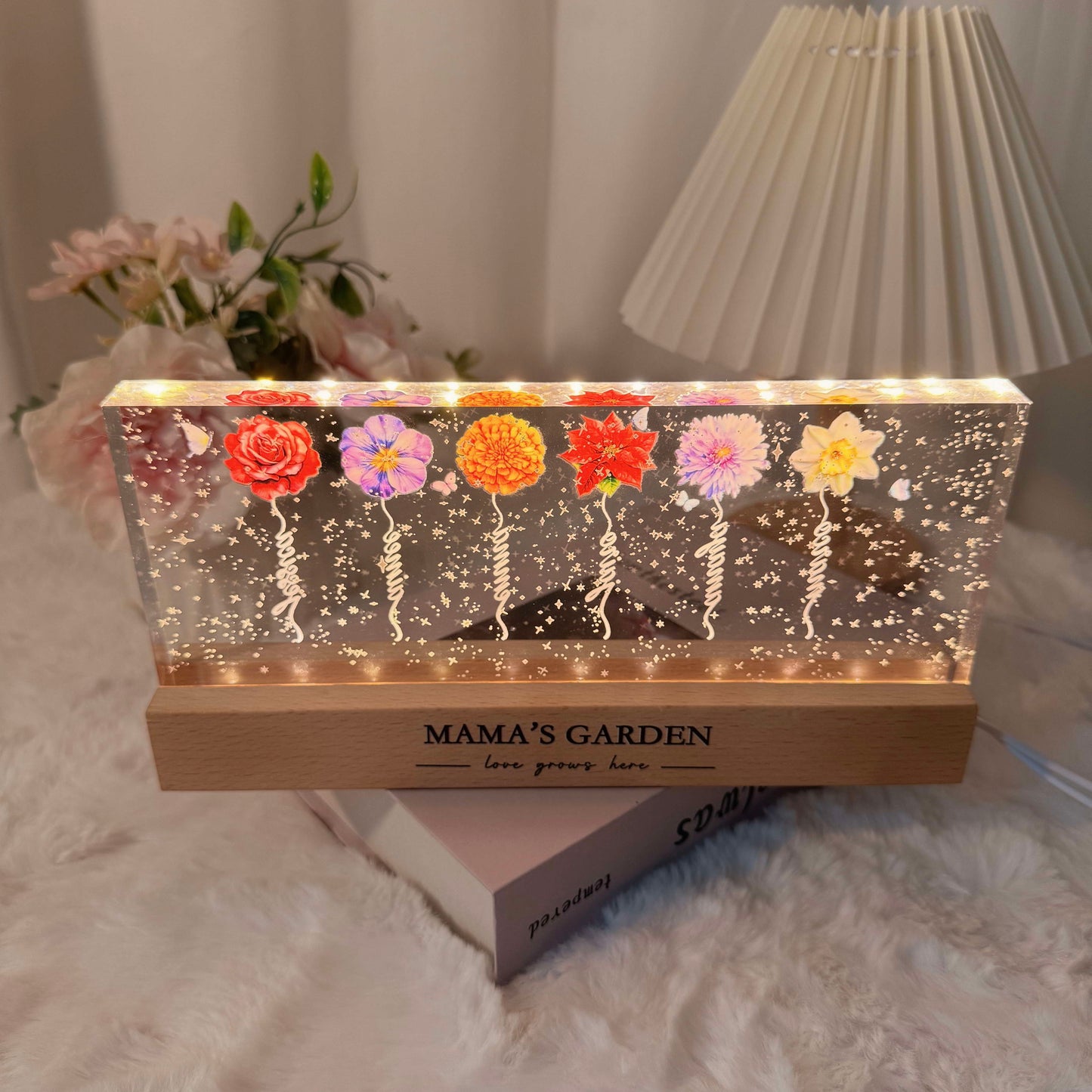 Personalized Birth Flower LED Night Light