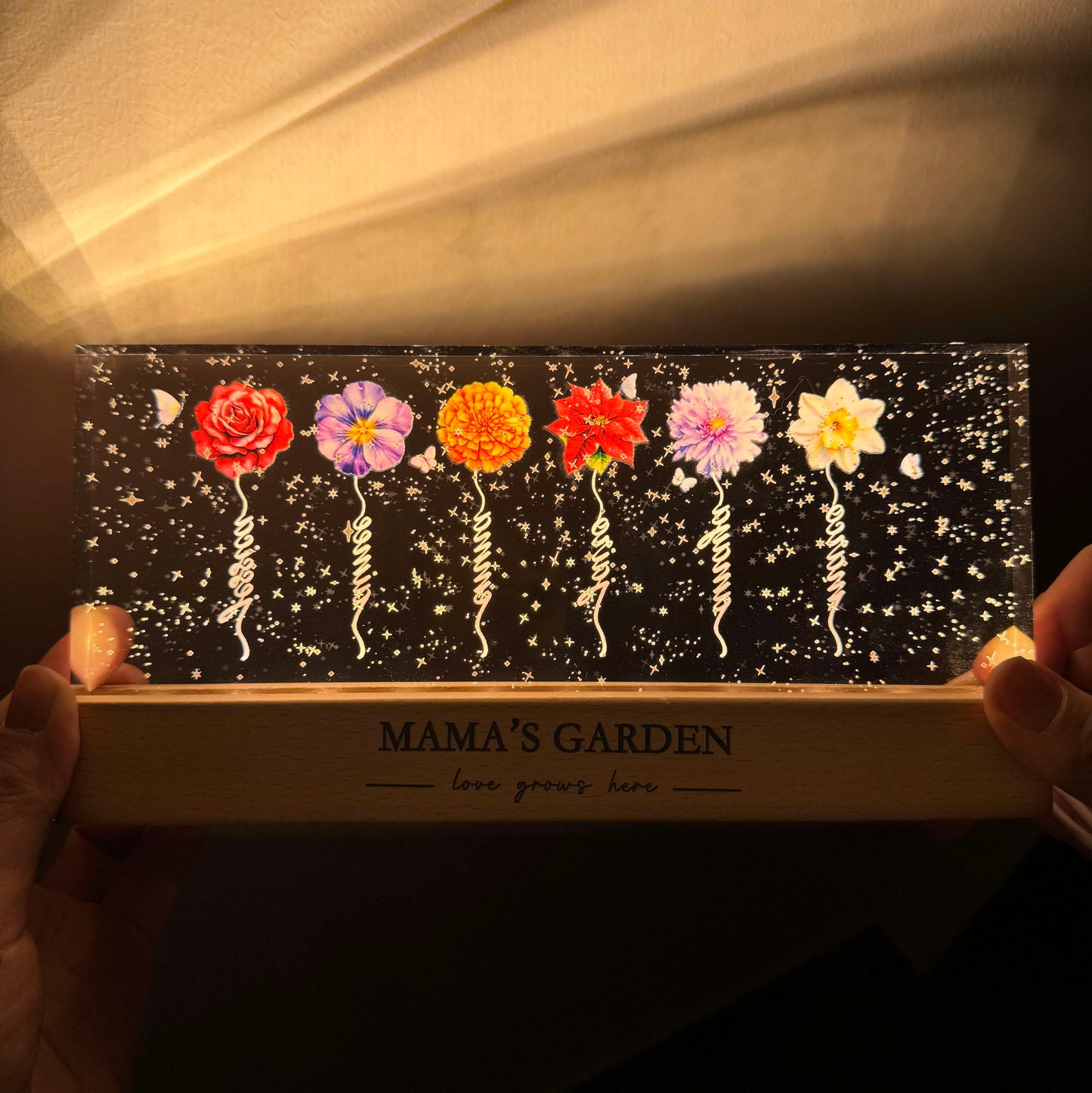 Personalized Birth Flower LED Night Light