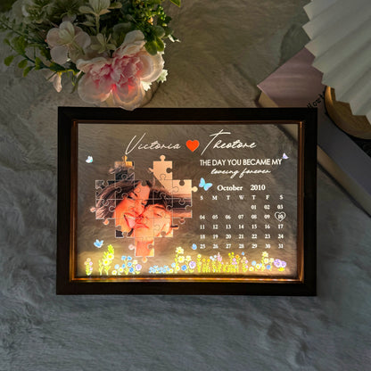 The Day I Found My Missing Piece Light Frame Personalized Gift