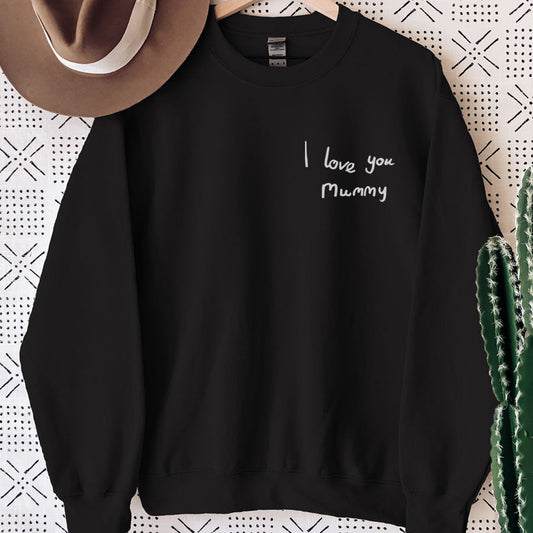 Custom Handwriting Embroidered T-Shirt/Sweatshirt/Hoodie