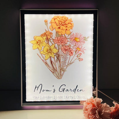 50% OFF✨Custom Birth Flower Bouquet Led Mirror for Mother's Day