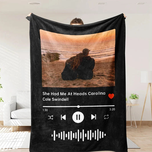 Custom Music and Photo Starlight Blanket