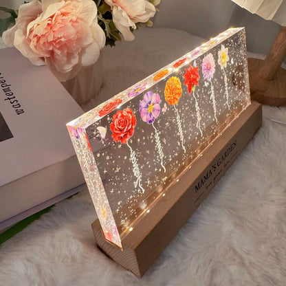 Personalized Birth Flower LED Night Light