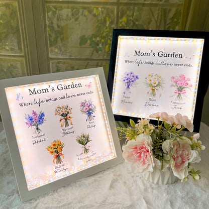 50% OFF✨Customized Mom's Garden Birth Flower Light Frame Box