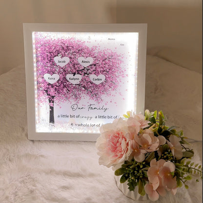 50% OFF✨Custom Family Tree Heart Light Frame Gift With Stars