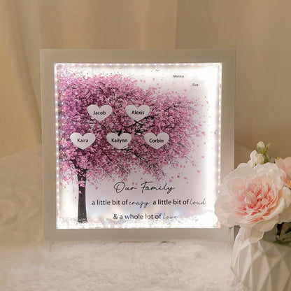 50% OFF✨Custom Family Tree Heart Light Frame Gift With Stars