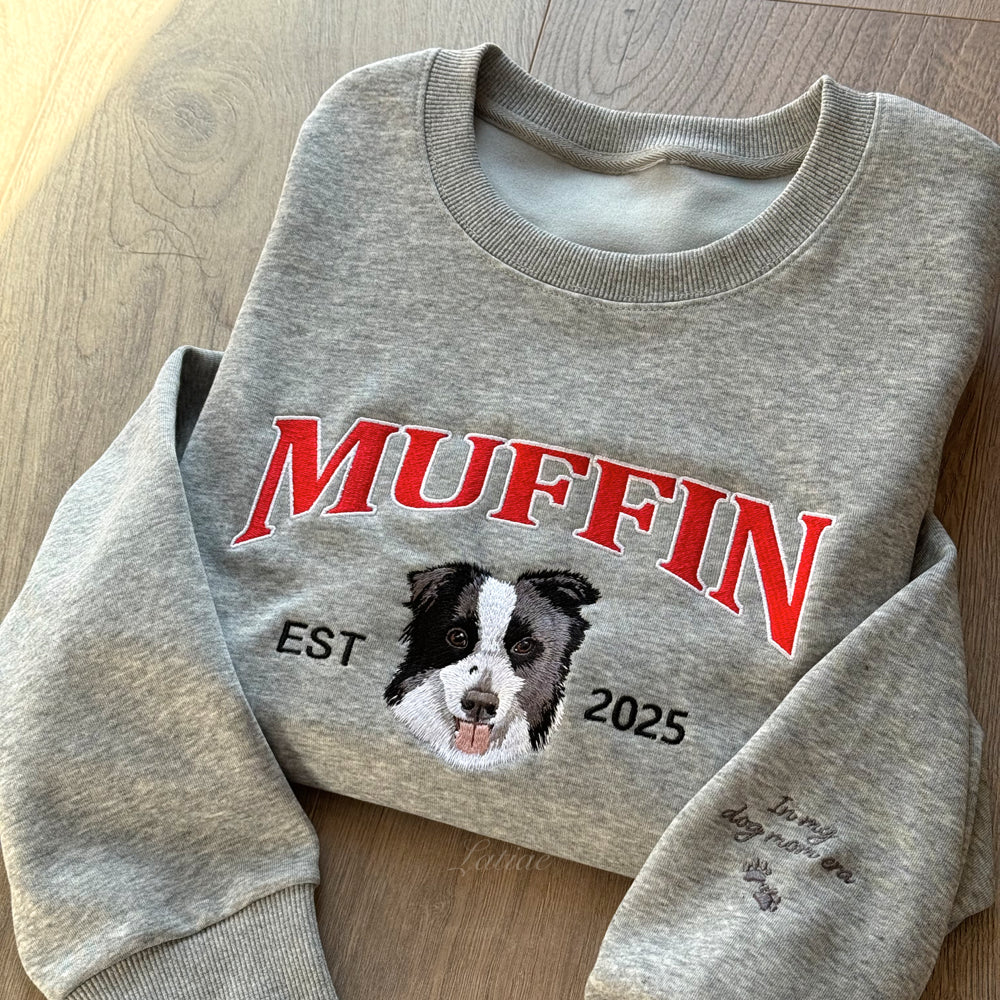 Custom Embroidered Pet Portrait Hoodie💕 Crewneck